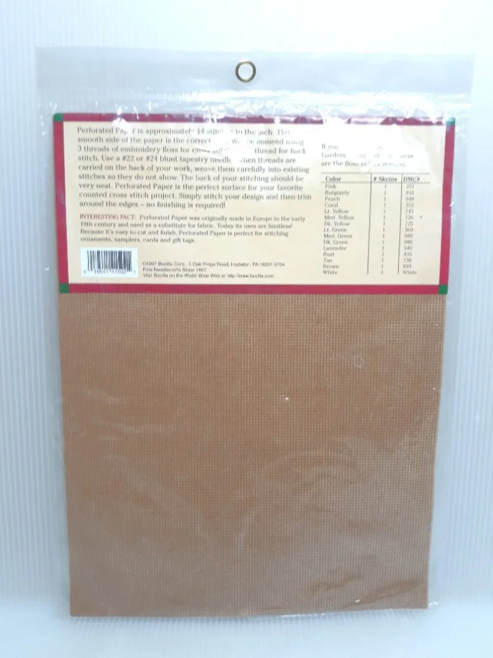 Bucilla Perforated Paper 14-Count Brown (41592) (2 Sheets & Bonus Chart)